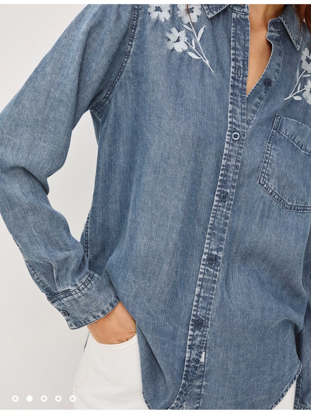 Rails Ingrid shirt Small denim with flowers - Picture 2 of 10